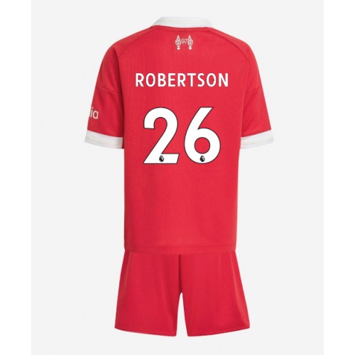 Stroje piłkarskie Liverpool Andrew Robertson #26 Koszulka Podstawowej dla dzieci 2025-26 Krótki Rękaw (+ szorty)